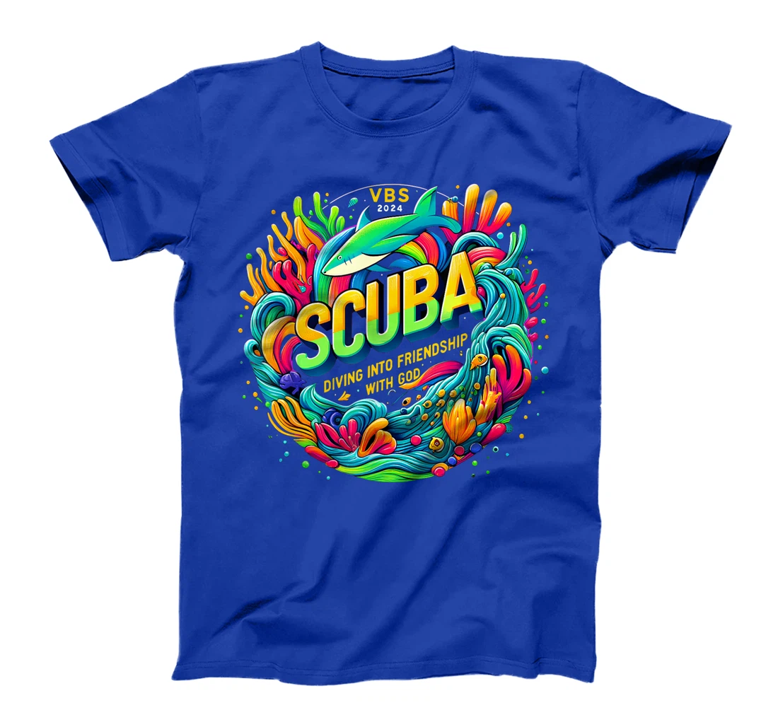 Womens Scuba Diving Into Friendship with God Christian VBS 2024 T-Shirt
