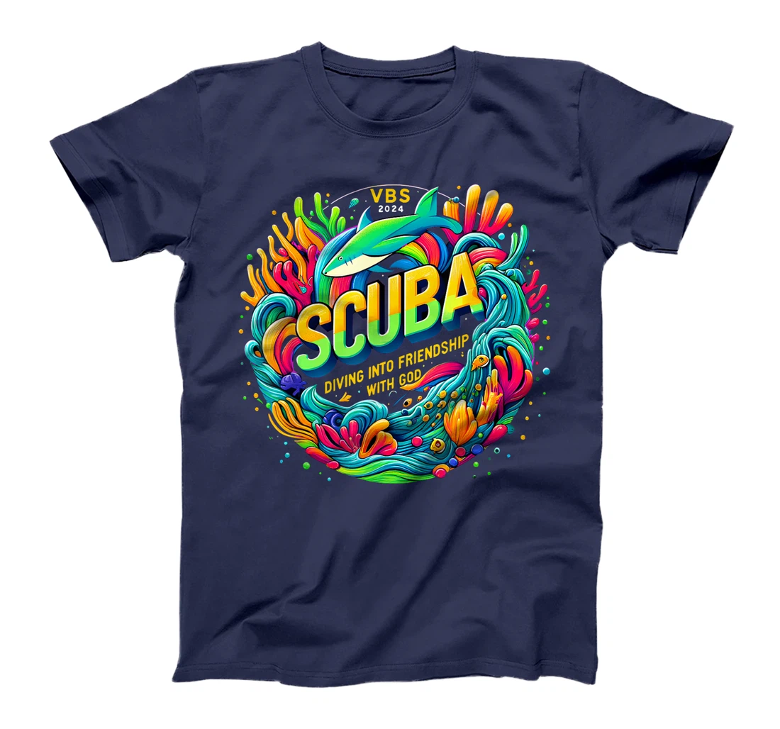 Womens Scuba Diving Into Friendship with God Christian VBS 2024 T-Shirt
