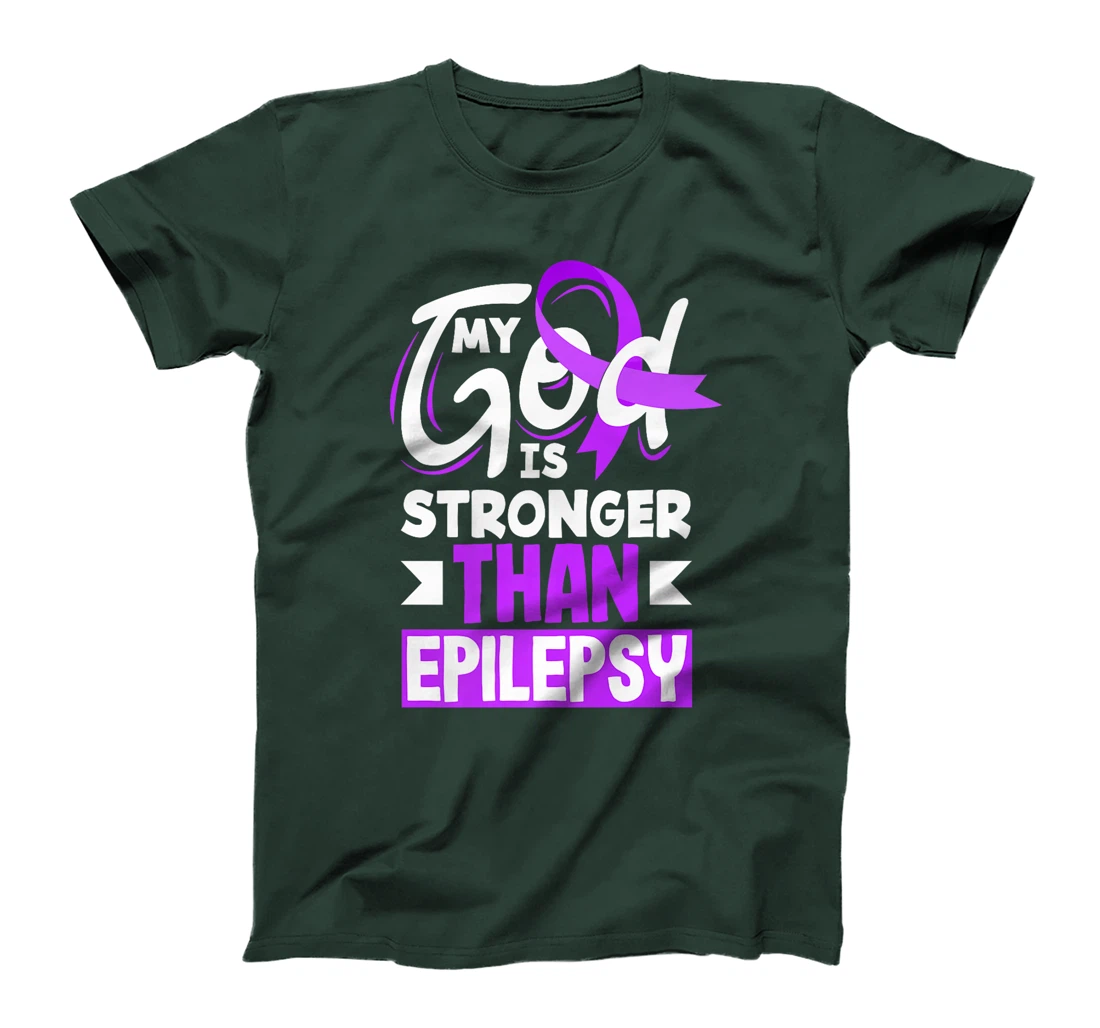 My God Is Stronger Than Epilepsy Epilepsy Awareness Premium T-Shirt