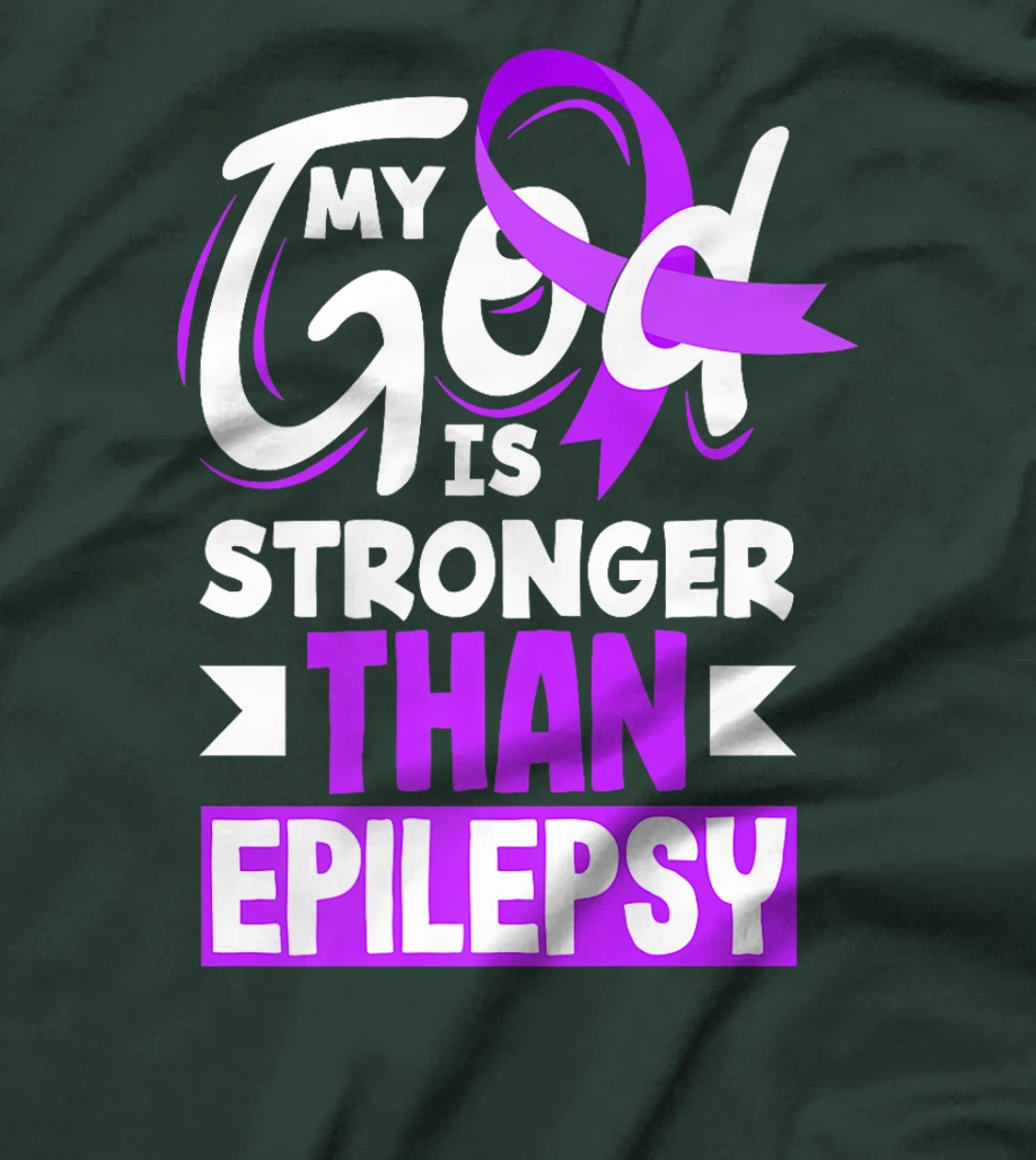 My God Is Stronger Than Epilepsy Epilepsy Awareness Premium T-Shirt