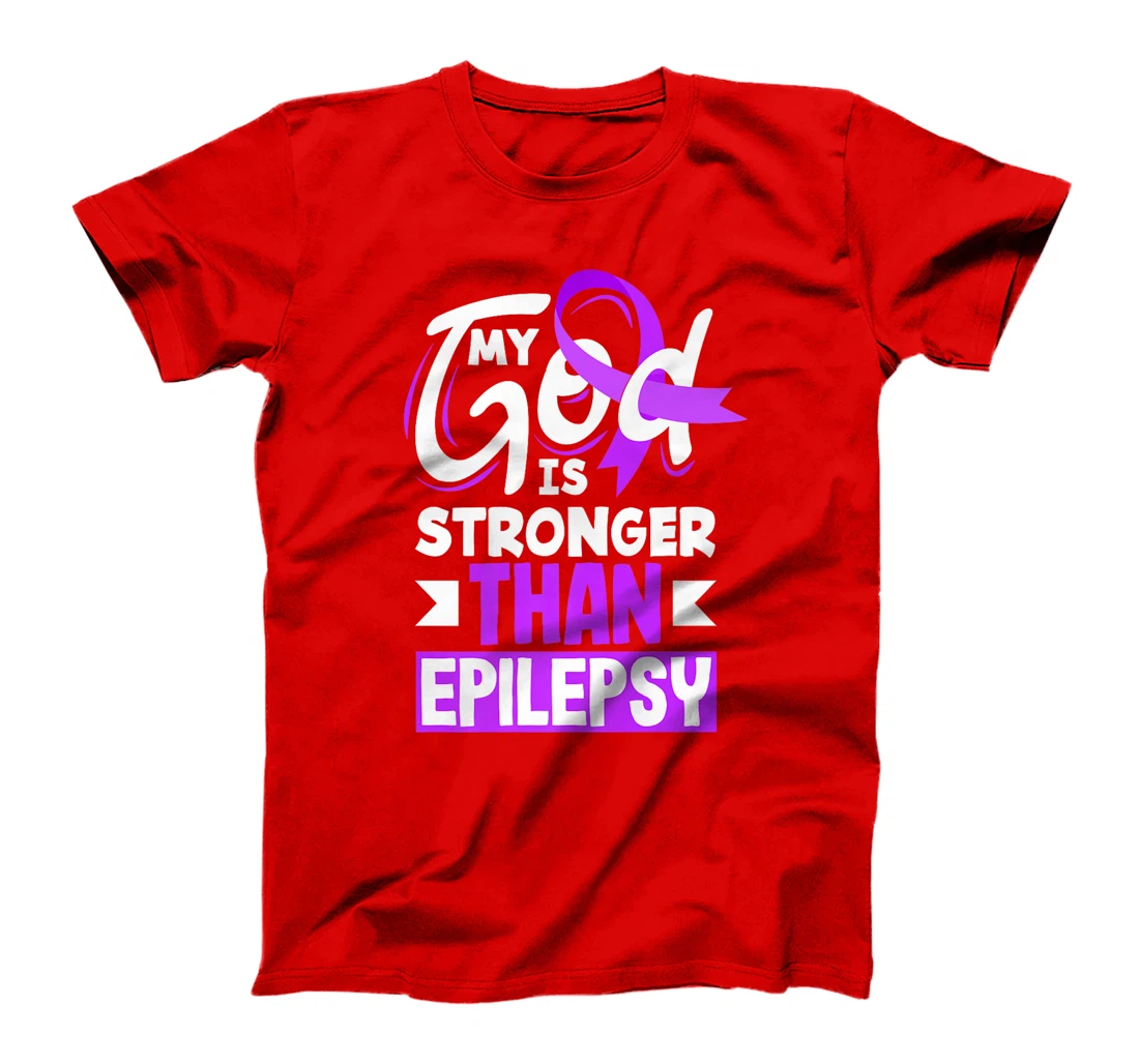 My God Is Stronger Than Epilepsy Epilepsy Awareness Premium T-Shirt