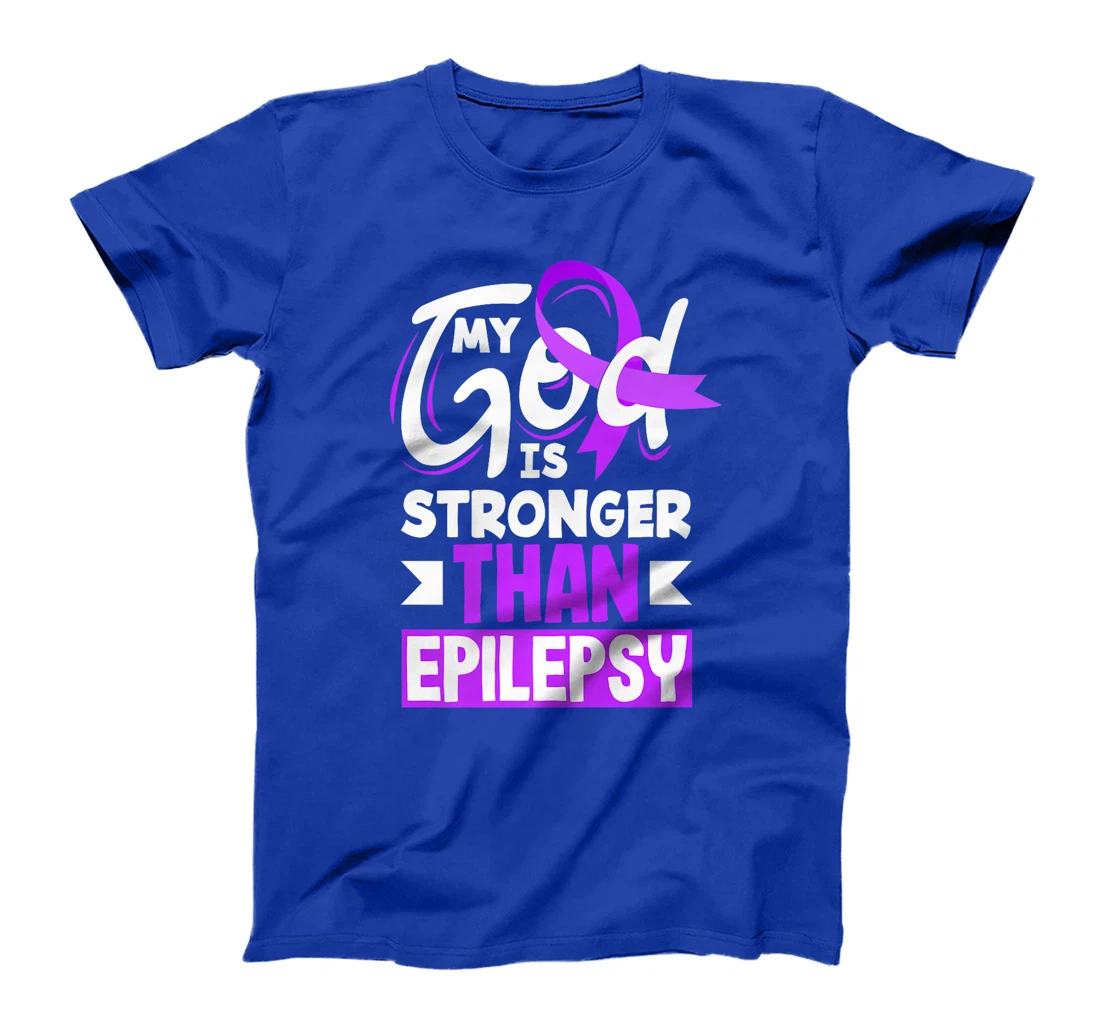 My God Is Stronger Than Epilepsy Epilepsy Awareness Premium T-Shirt