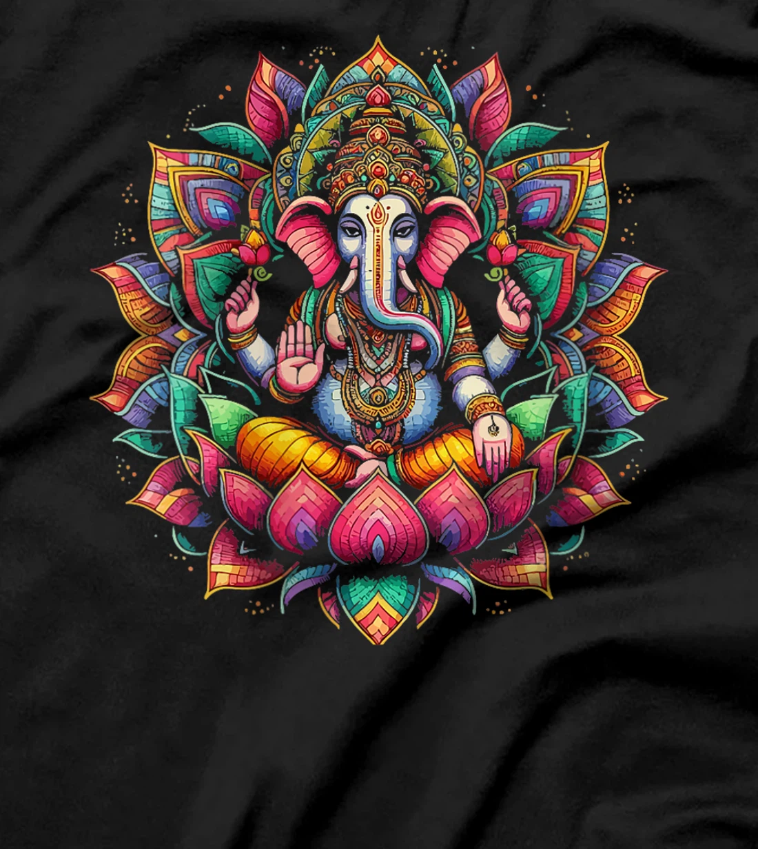Womens Ganesh Symbol Yoga Hindu Elephant God Ganesha Puja T-Shirt