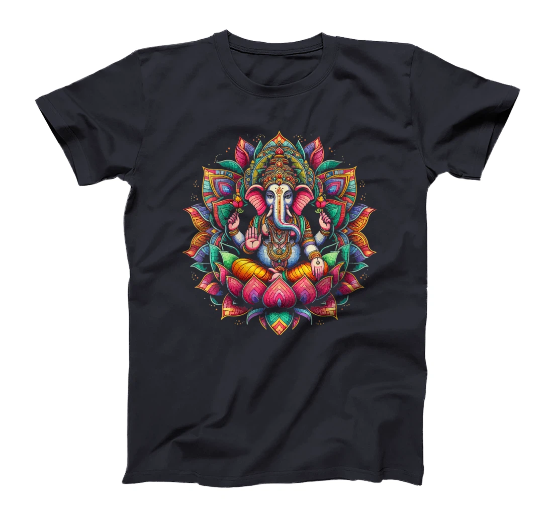 Womens Ganesh Symbol Yoga Hindu Elephant God Ganesha Puja T-Shirt