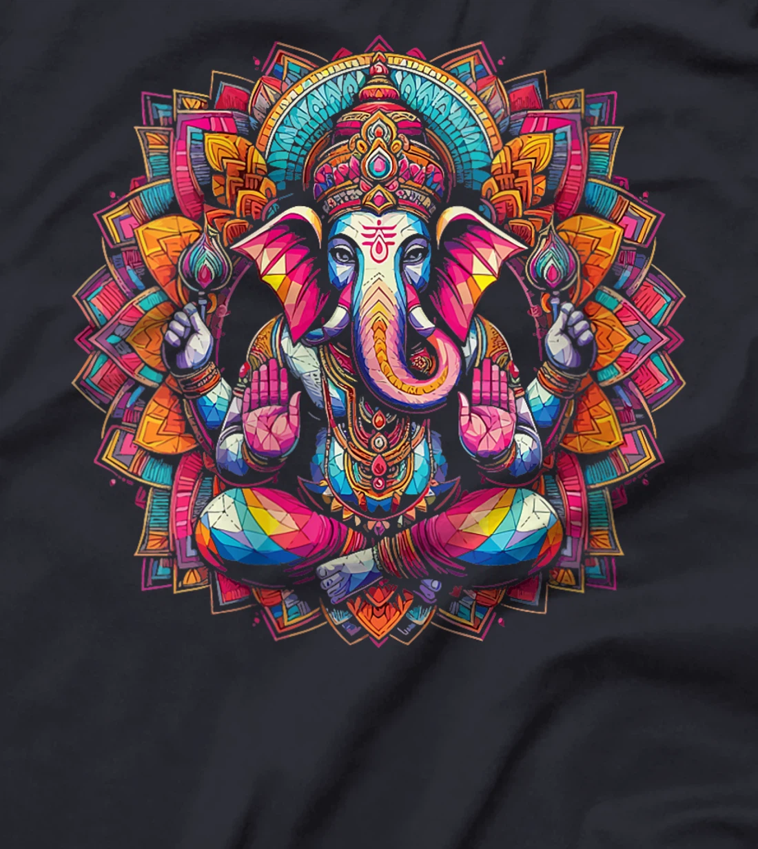 Womens Ganesh Symbol Yoga Hindu Elephant God Ganesha Puja T-Shirt
