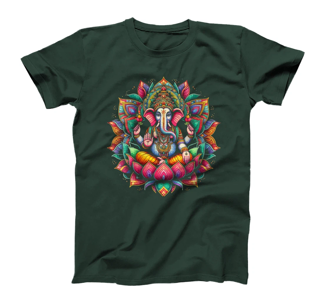 Womens Ganesh Symbol Yoga Hindu Elephant God Ganesha Puja T-Shirt