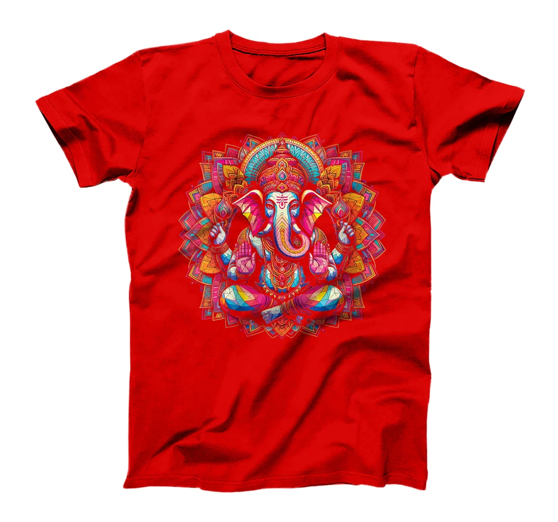 Womens Ganesh Symbol Yoga Hindu Elephant God Ganesha Puja T-Shirt