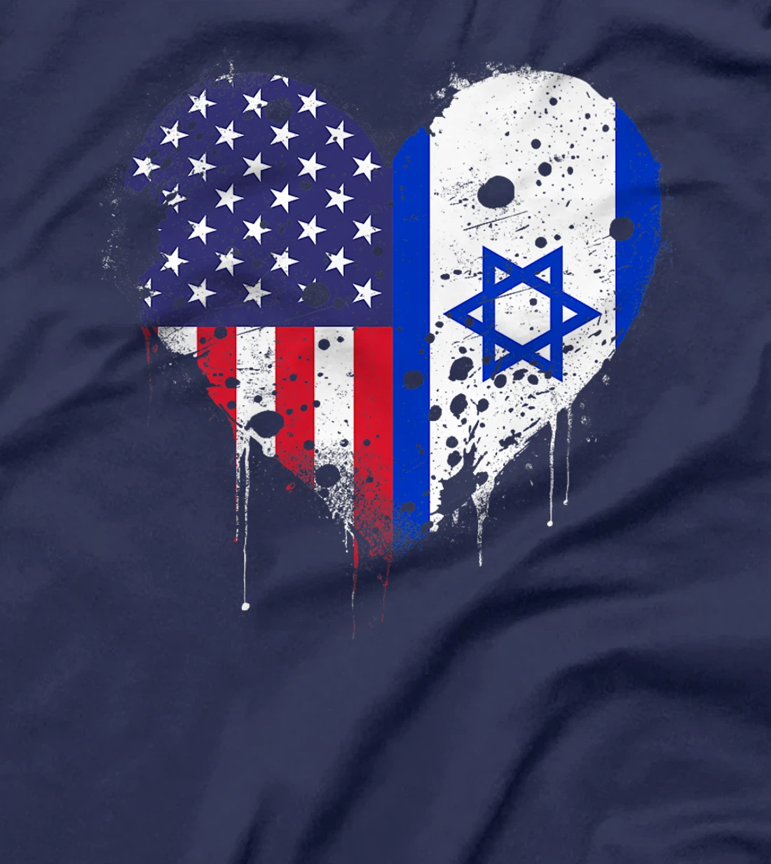 USA Israel Flags Israeli American Heart Vintage Patriotic Premium T-Shirt