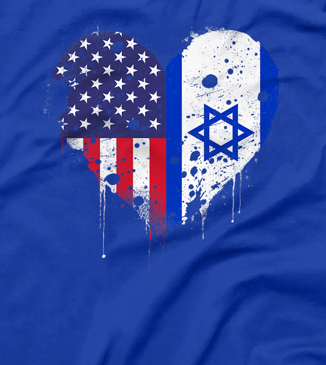 USA Israel Flags Israeli American Heart Vintage Patriotic Premium T-Shirt