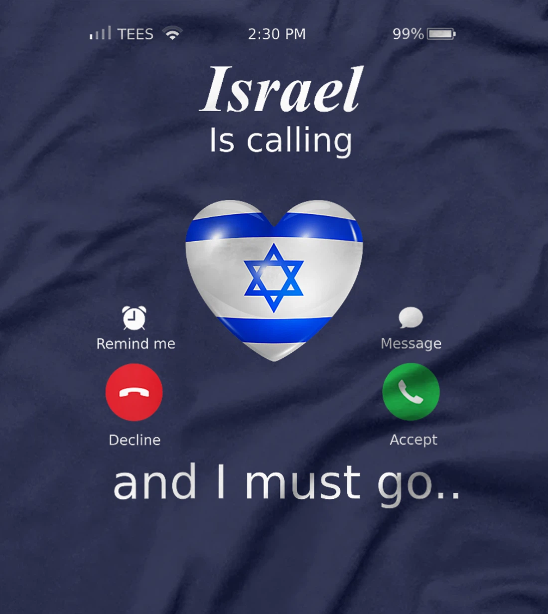 Womens Israel Calls and I Must Go Israel Flag T-Shirt T-Shirt