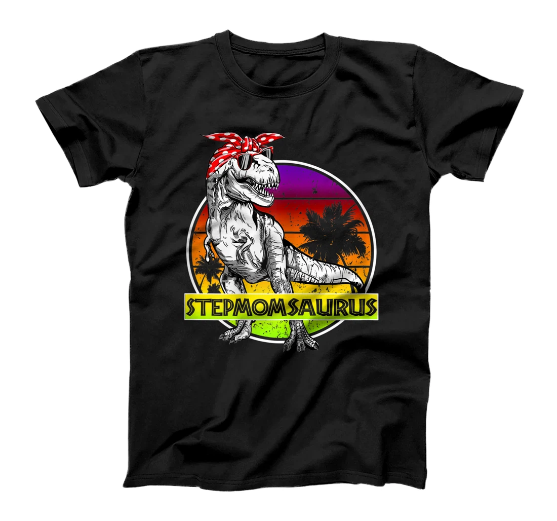 Womens Stepmom Saurus T-Rex Dinosaur Funny Stepmom Saurus Family T-Shirt