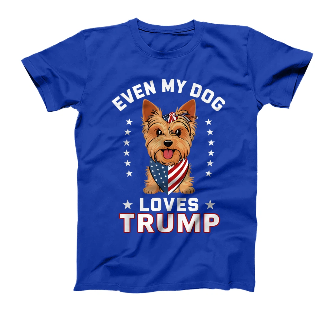 Yorkshire Terrier Even My Dog Loves Trump USA Flag Bandana T-Shirt