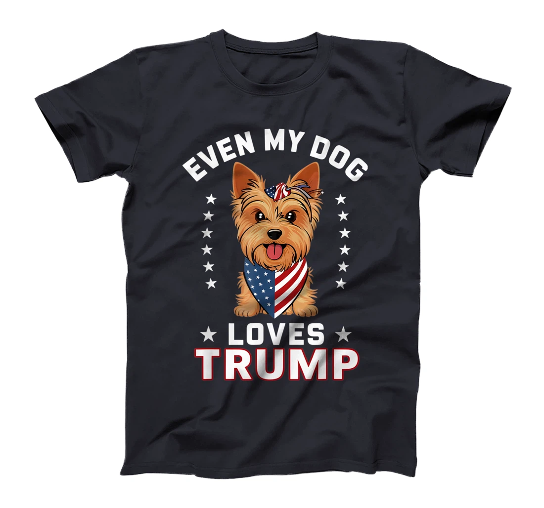 Yorkshire Terrier Even My Dog Loves Trump USA Flag Bandana T-Shirt
