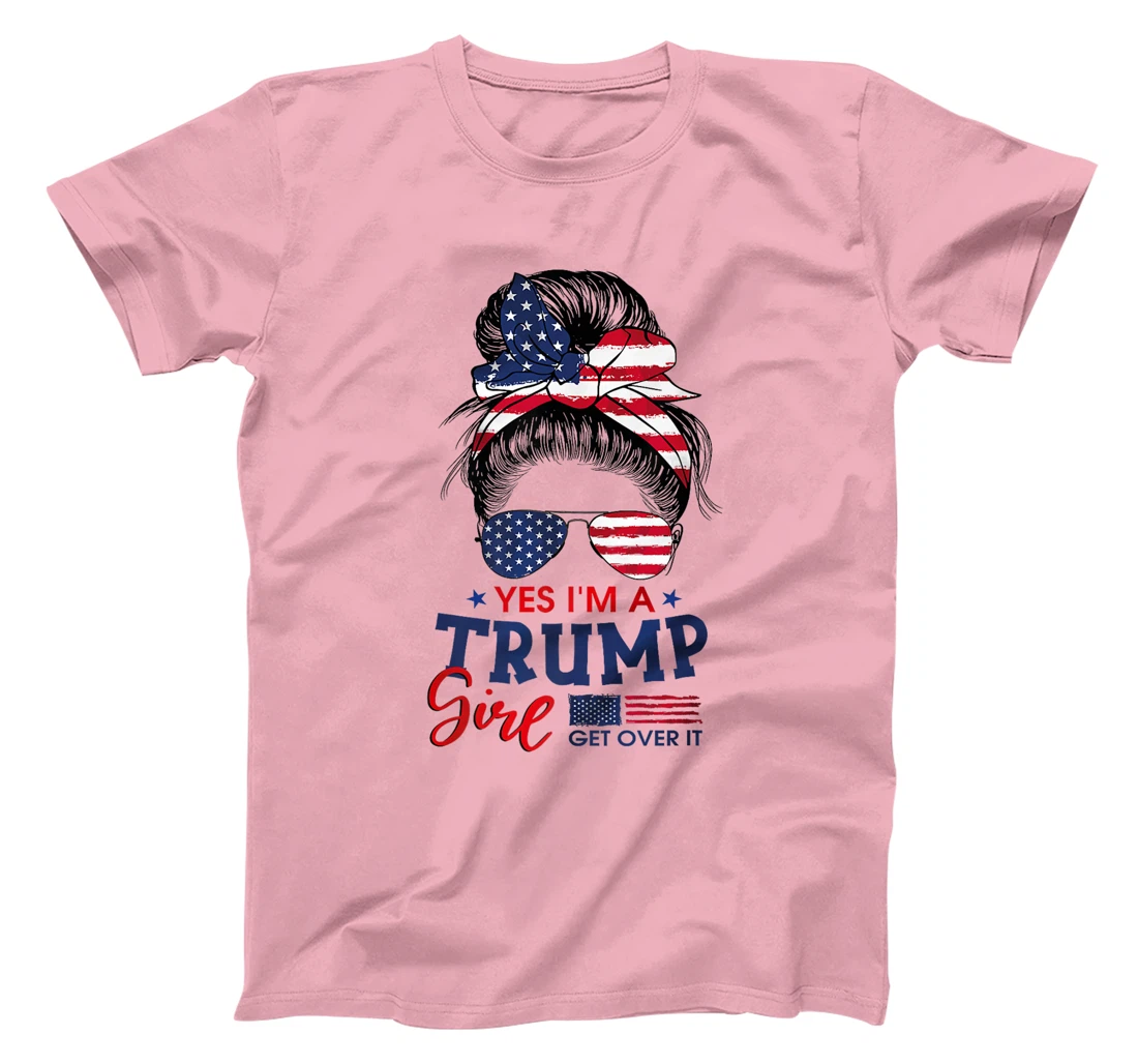 Trump Girl No Apologies Patriotic American Messy Bun Women Premium T-Shirt