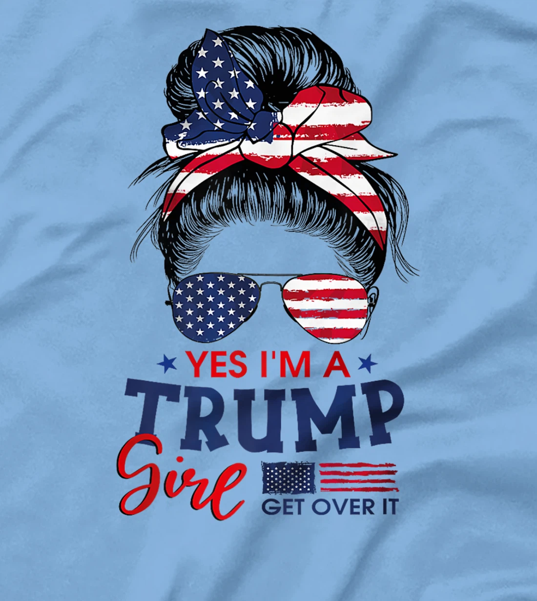 Trump Girl No Apologies Patriotic American Messy Bun Women Premium T-Shirt