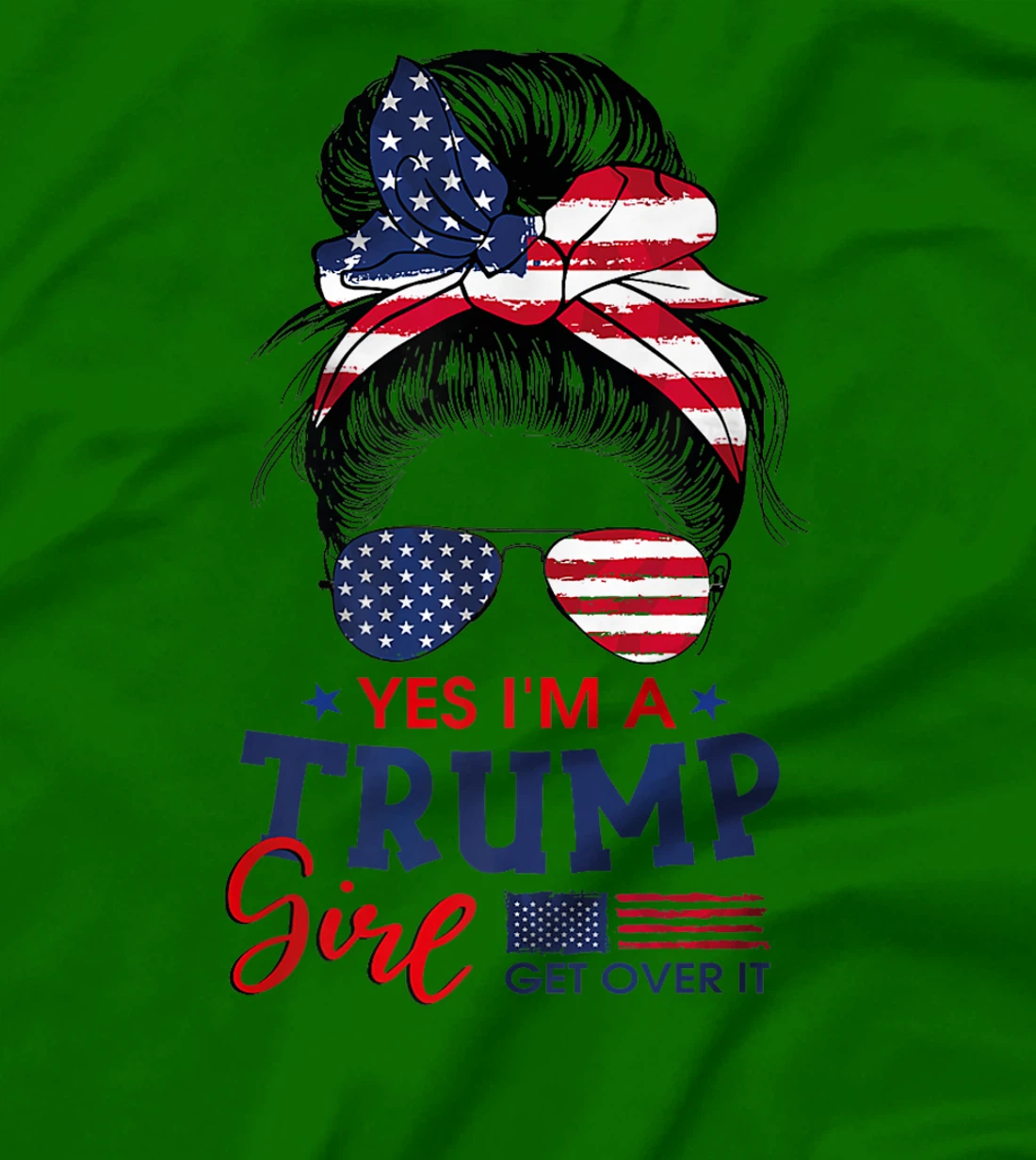 Trump Girl No Apologies Patriotic American Messy Bun Women Premium T-Shirt