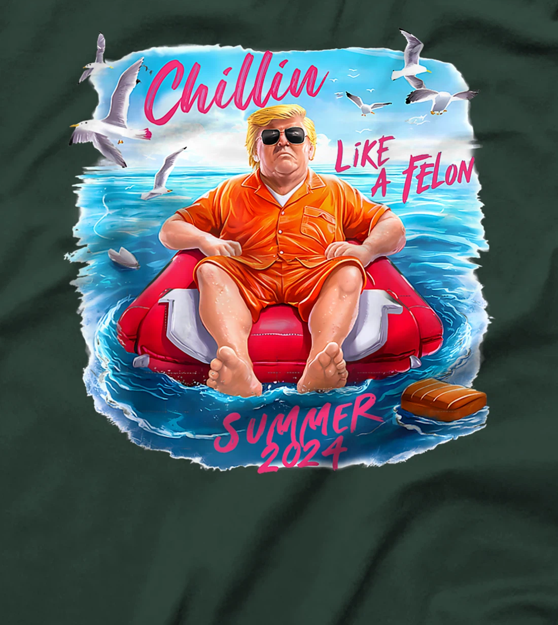 Chillin Like A Felon Funny Trump Summer 2024 T-Shirt