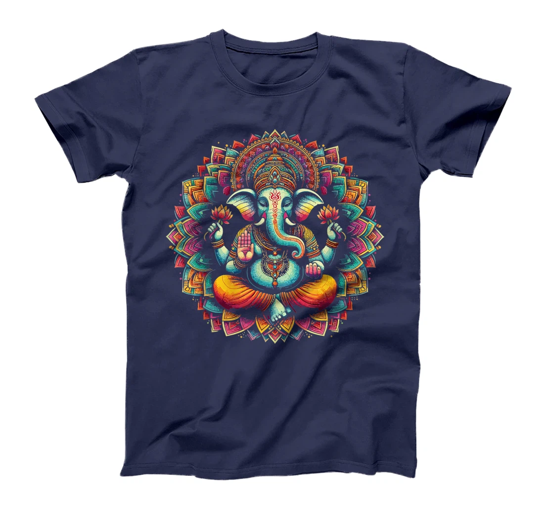 Womens Ganesh Symbol Yoga Hindu Elephant God Ganesha Puja T-Shirt