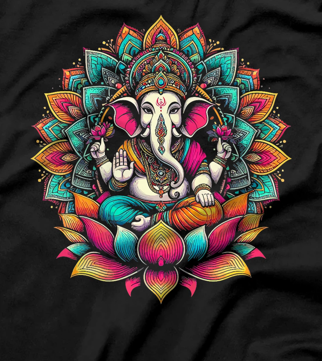 Ganesh Symbol Yoga Hindu Elephant God Ganesha Puja Premium T-Shirt