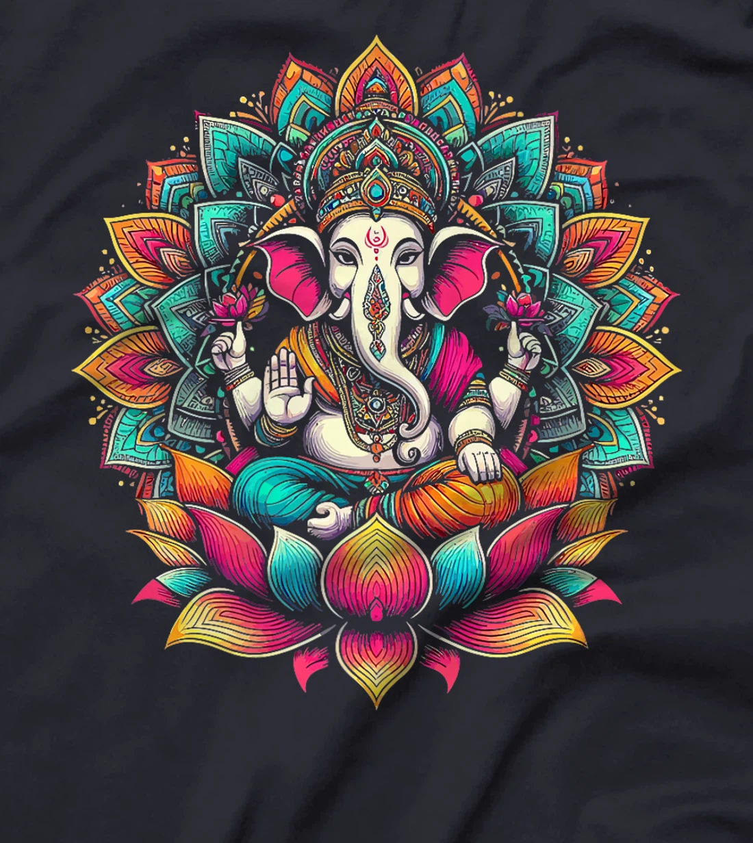 Ganesh Symbol Yoga Hindu Elephant God Ganesha Puja Premium T-Shirt