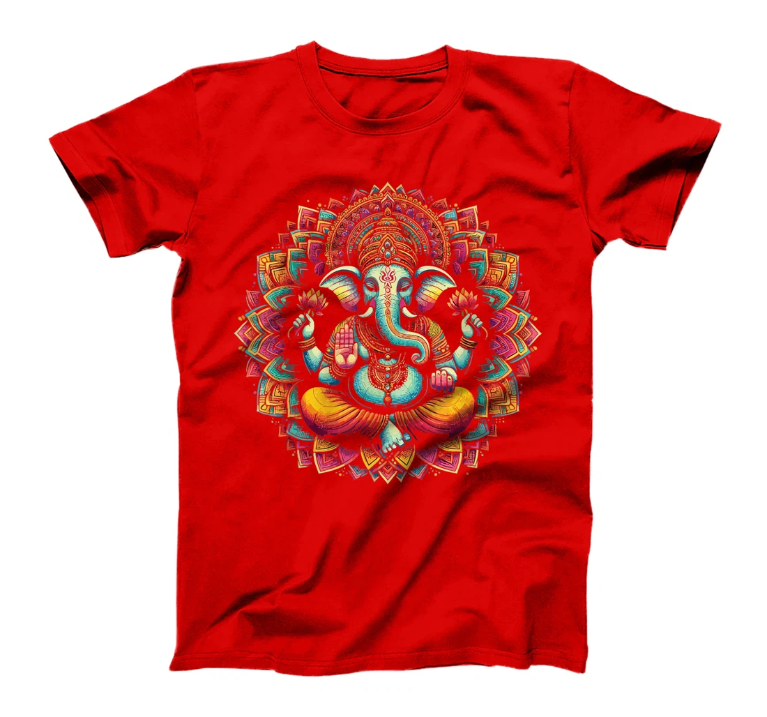 Womens Ganesh Symbol Yoga Hindu Elephant God Ganesha Puja T-Shirt