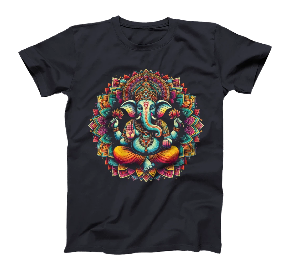 Womens Ganesh Symbol Yoga Hindu Elephant God Ganesha Puja T-Shirt