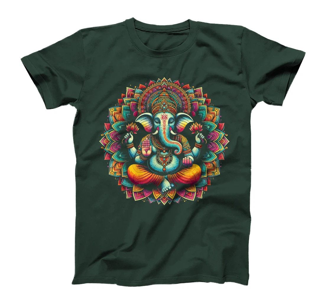 Womens Ganesh Symbol Yoga Hindu Elephant God Ganesha Puja T-Shirt