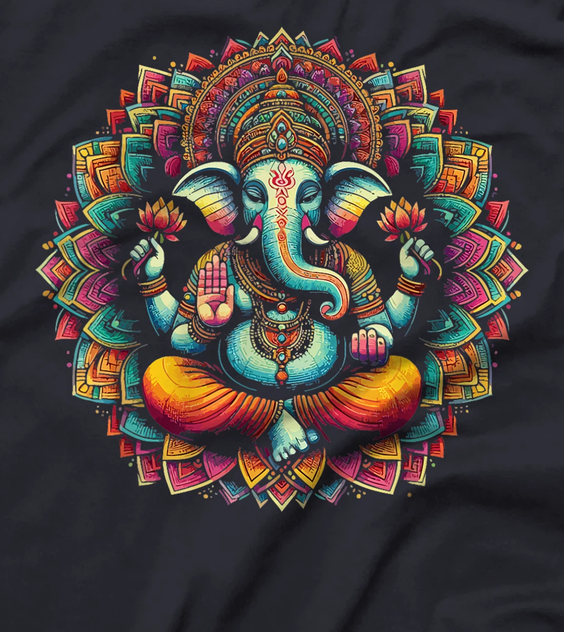 Womens Ganesh Symbol Yoga Hindu Elephant God Ganesha Puja T-Shirt