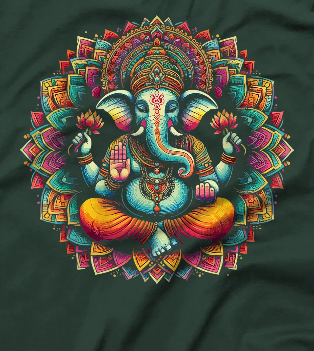 Womens Ganesh Symbol Yoga Hindu Elephant God Ganesha Puja T-Shirt