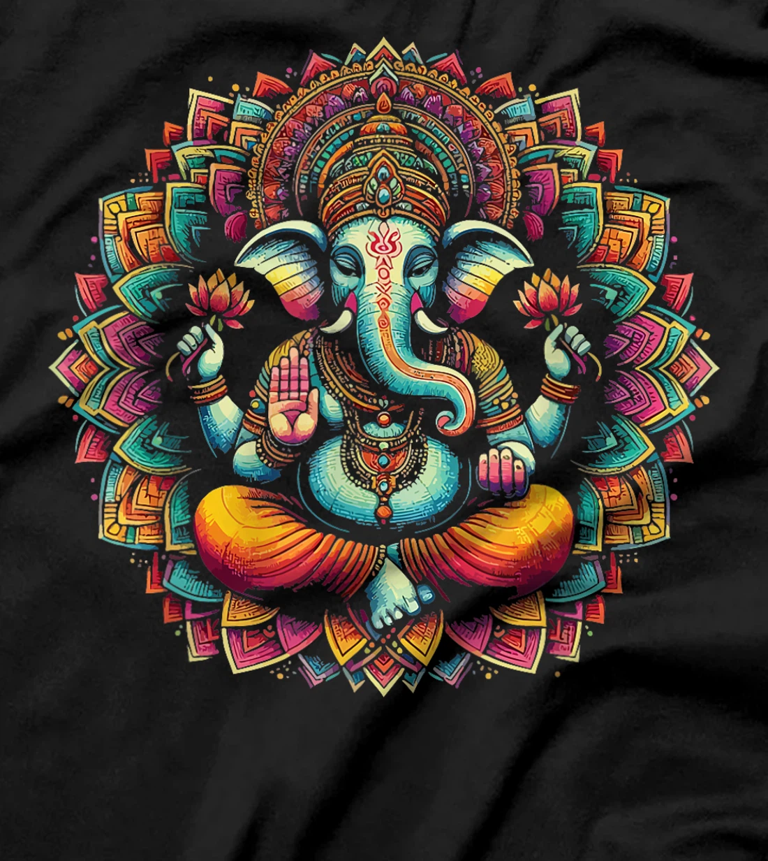 Womens Ganesh Symbol Yoga Hindu Elephant God Ganesha Puja T-Shirt