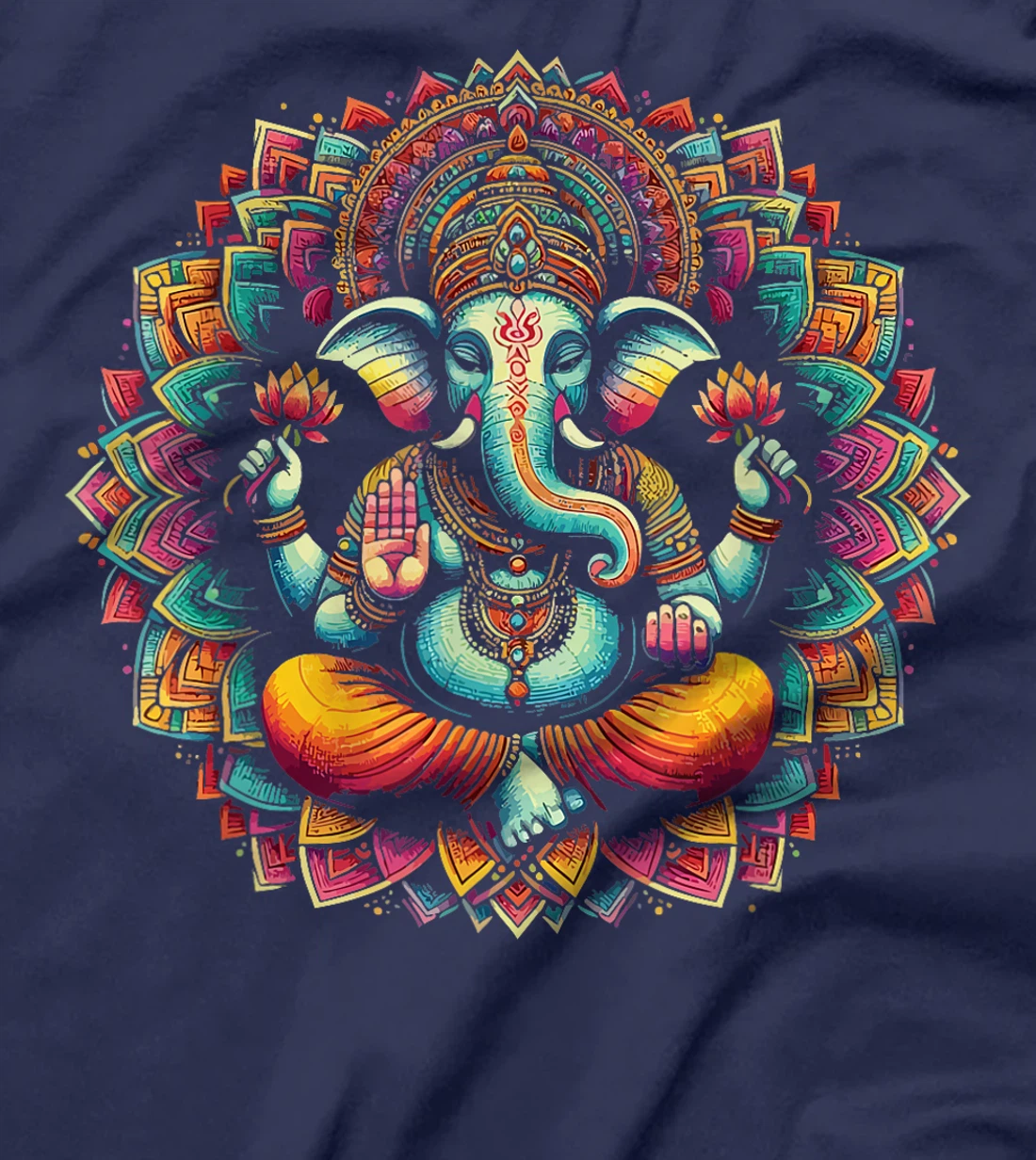 Womens Ganesh Symbol Yoga Hindu Elephant God Ganesha Puja T-Shirt