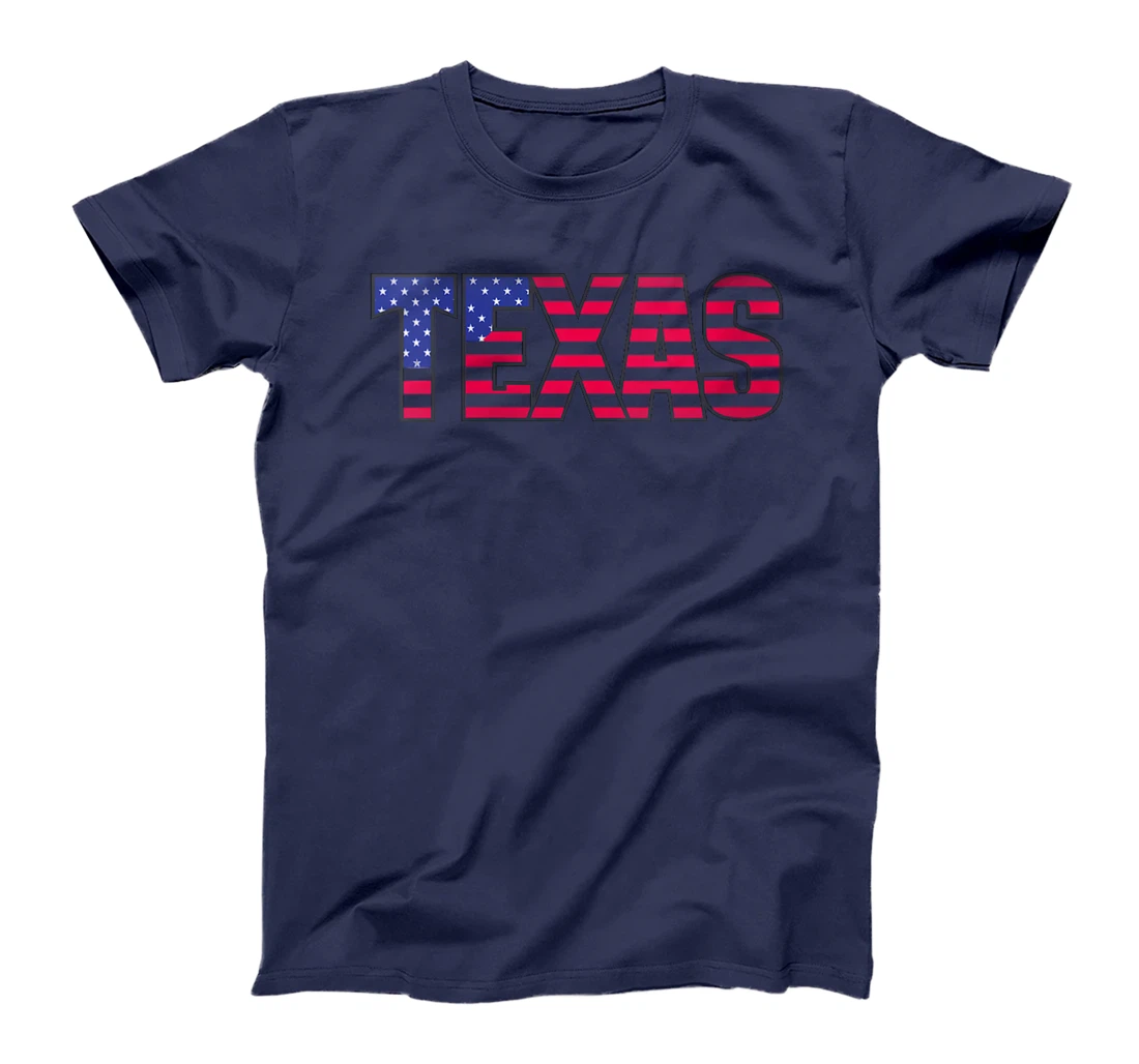 Womens TEXAS In Stars and Stripes USA Flag T-Shirt