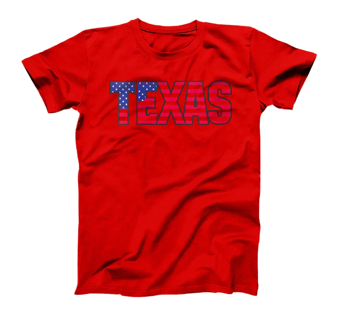 Womens TEXAS In Stars and Stripes USA Flag T-Shirt