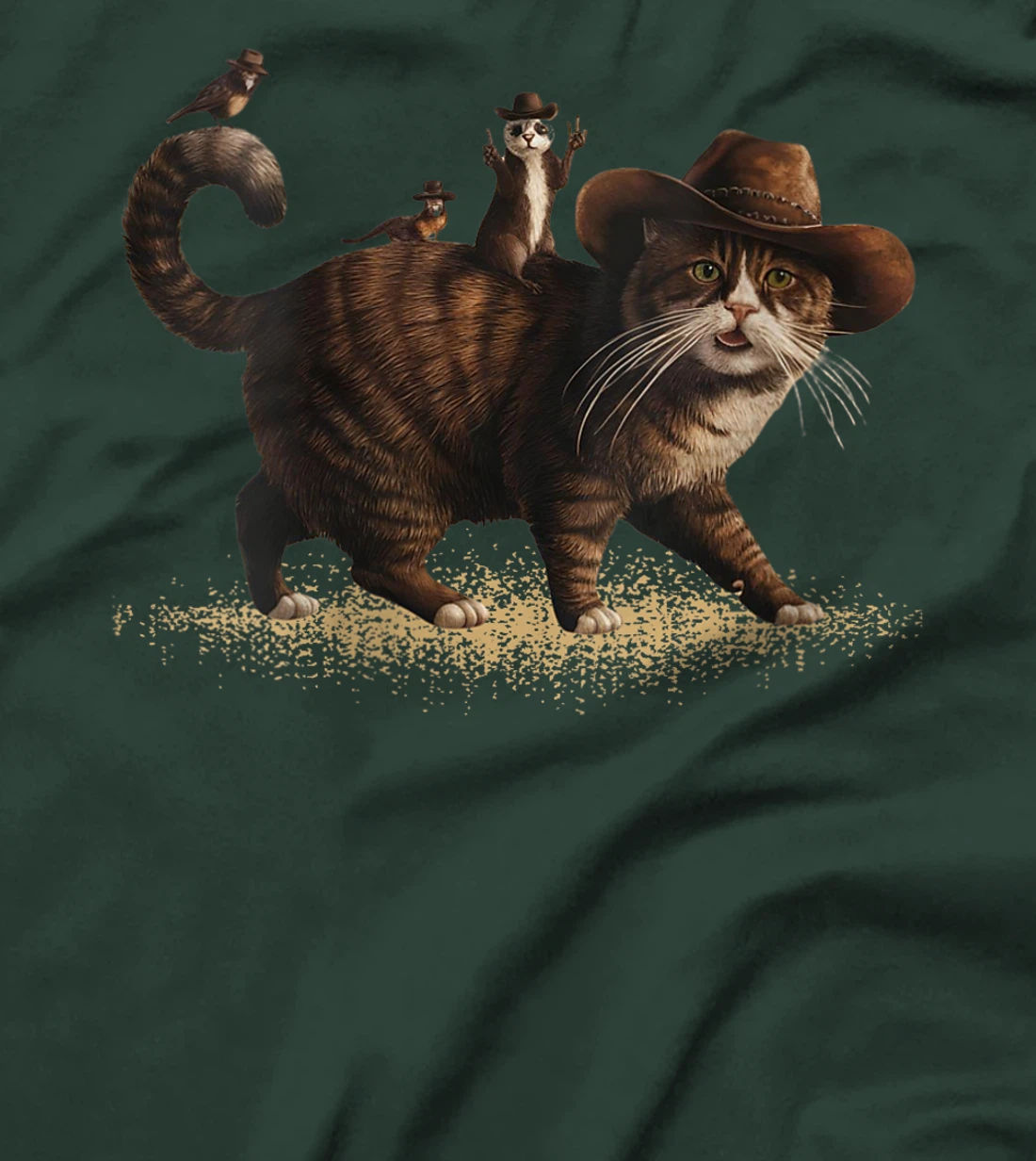 Womens Funny Cowboy Vintage Cat Retro Meowdy Country Western Texas T-Shirt