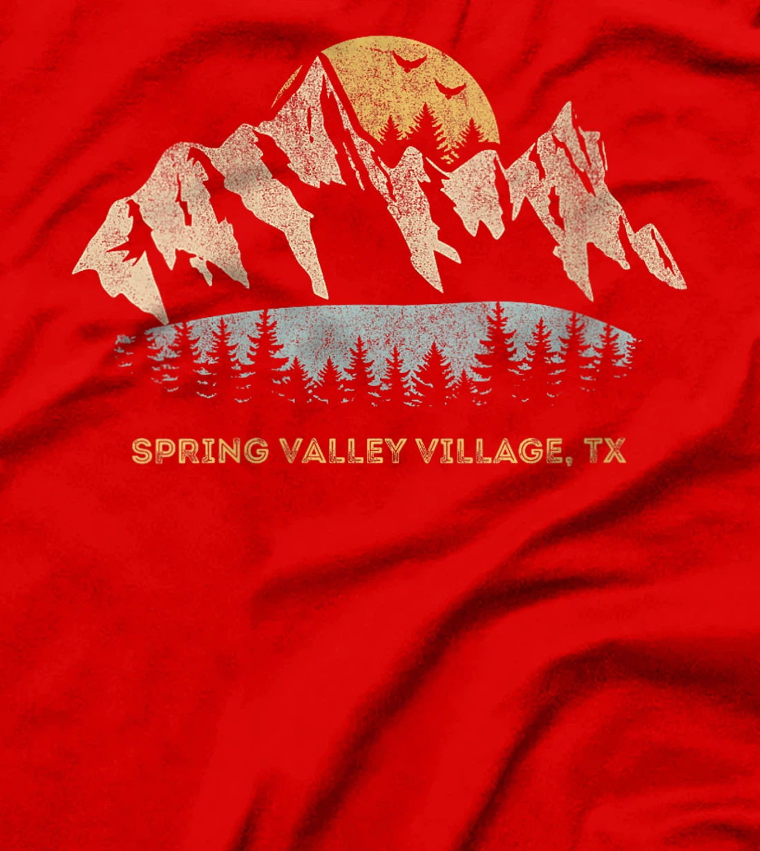Womens Spring Valley Village Texas Mountain Sunset Sunrise TX T-Shirt