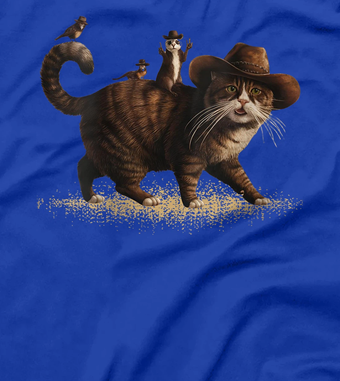 Womens Funny Cowboy Vintage Cat Retro Meowdy Country Western Texas T-Shirt