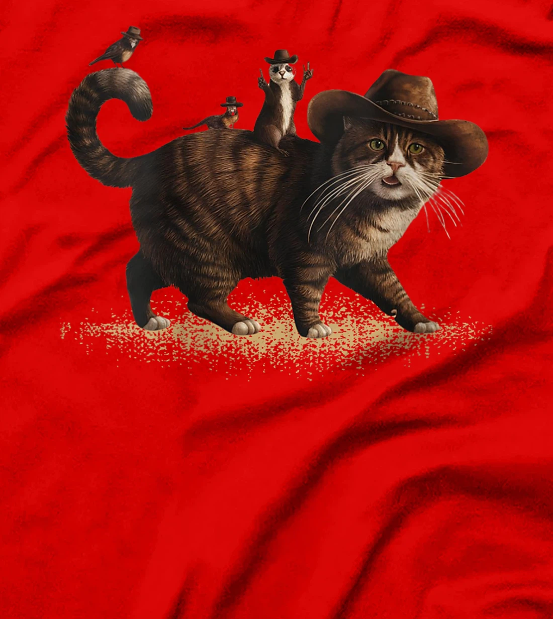 Womens Funny Cowboy Vintage Cat Retro Meowdy Country Western Texas T-Shirt