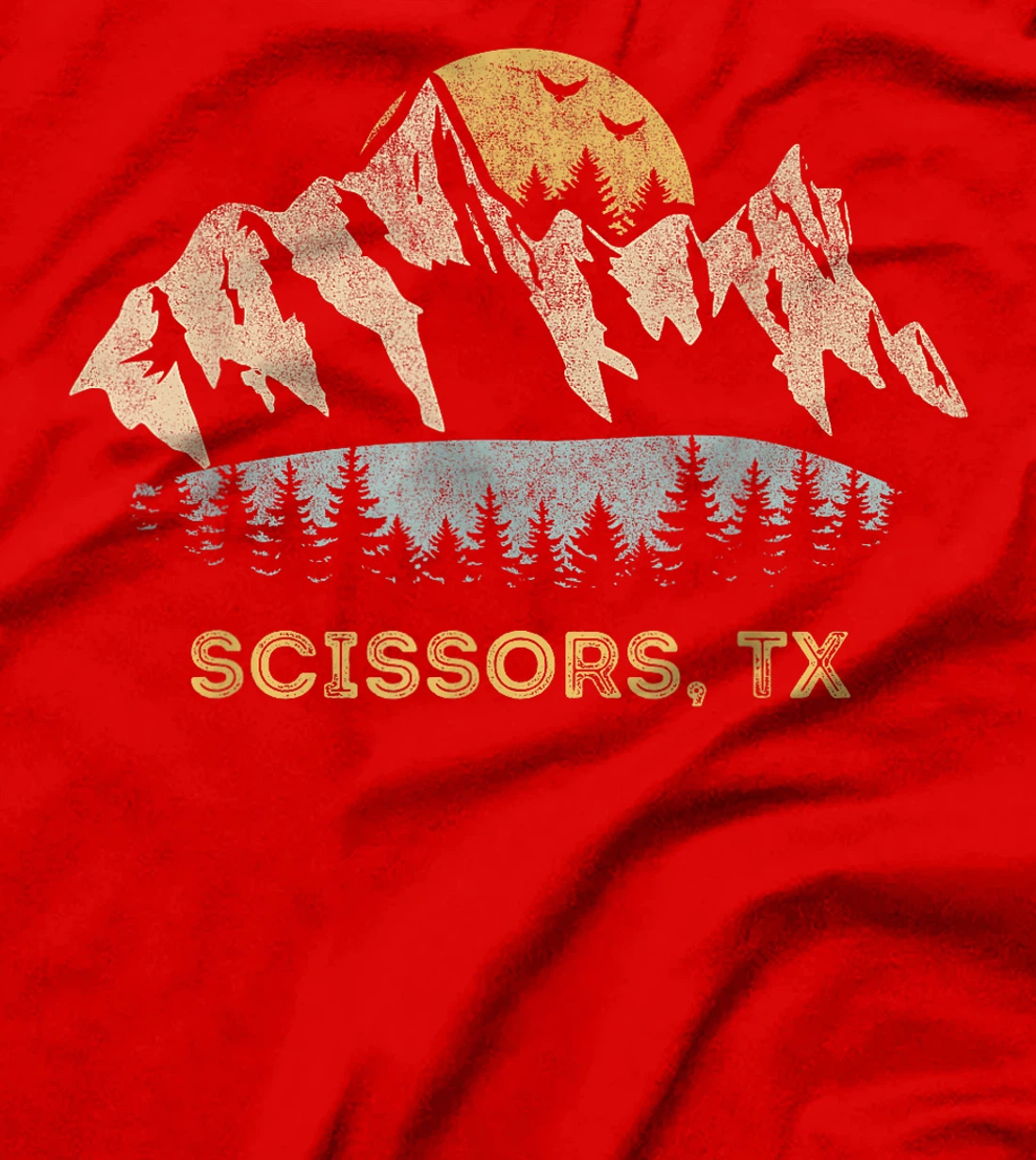 Womens Scissors Texas Mountain Sunset Sunrise TX T-Shirt