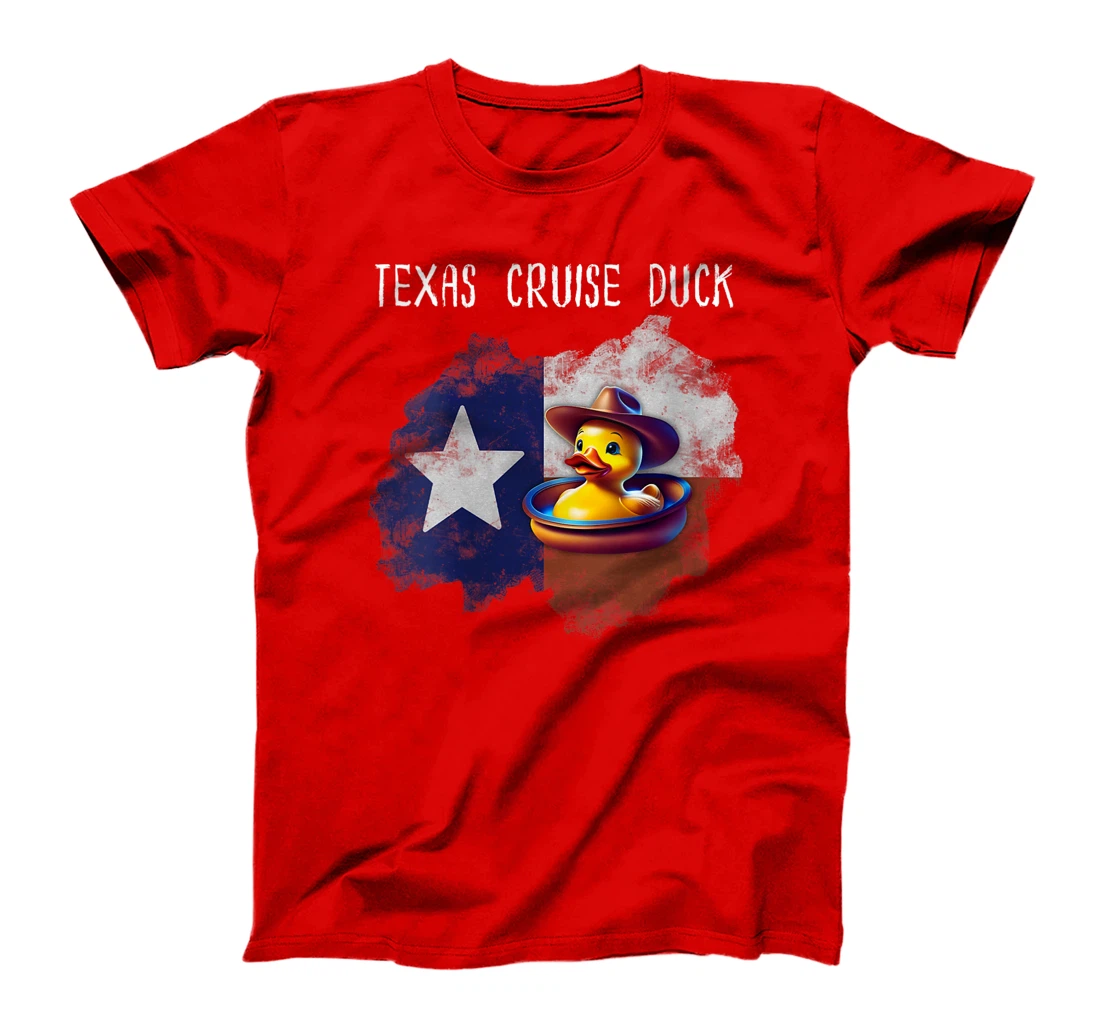 Womens Texas Cruise Duck Star Flag Proud Red White Blue Hat Costume T-Shirt