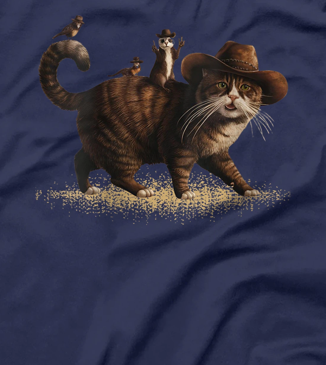 Womens Funny Cowboy Vintage Cat Retro Meowdy Country Western Texas T-Shirt