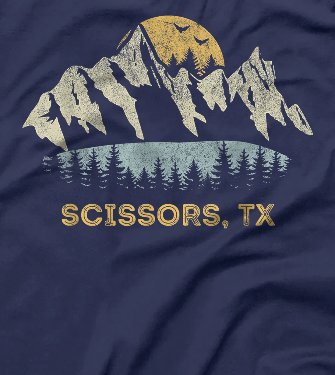Womens Scissors Texas Mountain Sunset Sunrise TX T-Shirt