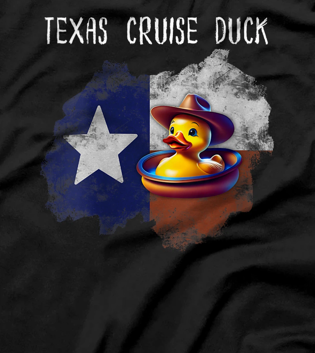 Womens Texas Cruise Duck Star Flag Proud Red White Blue Hat Costume T-Shirt