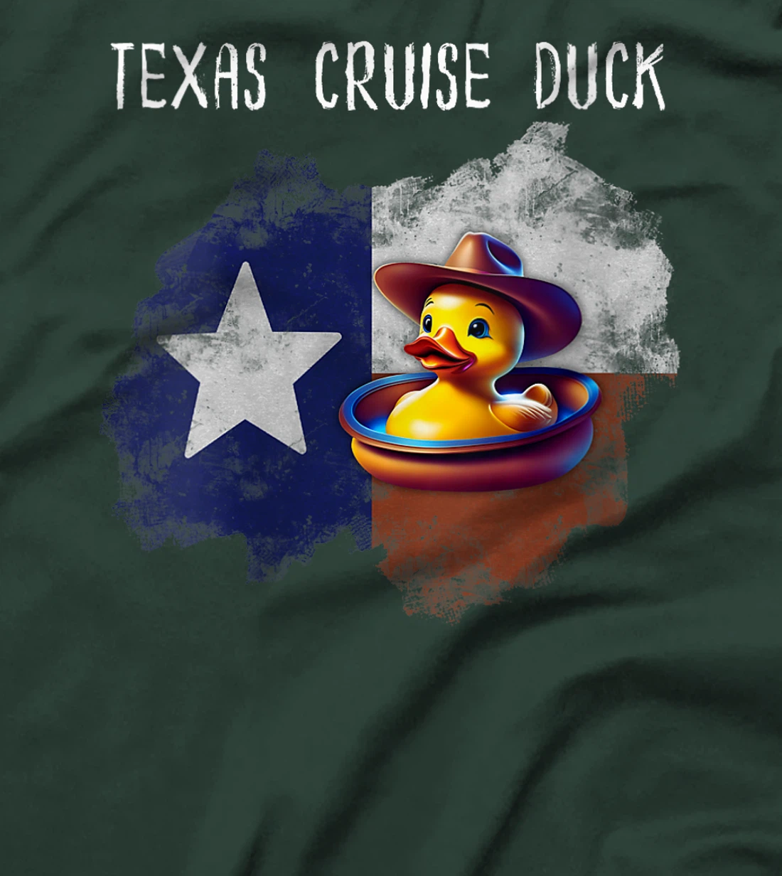 Womens Texas Cruise Duck Star Flag Proud Red White Blue Hat Costume T-Shirt