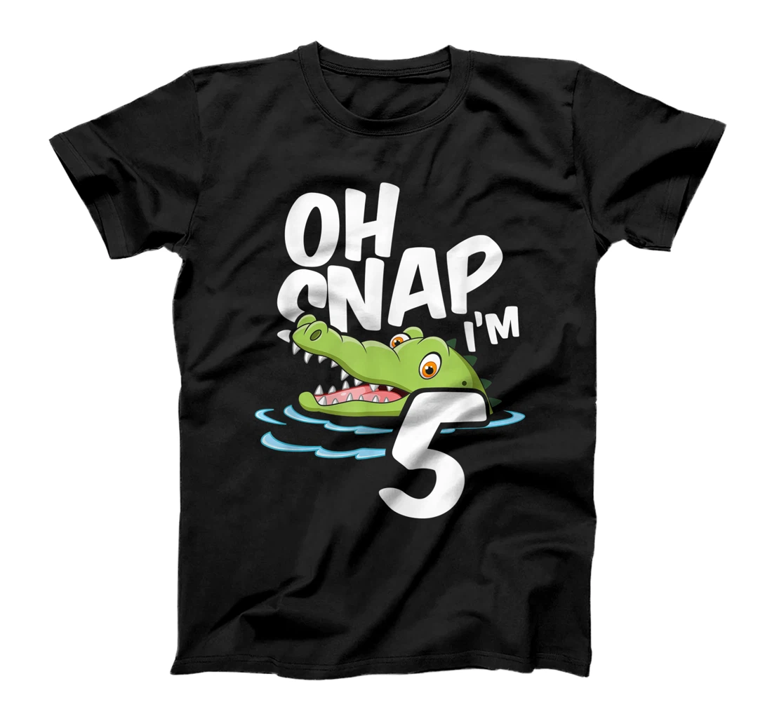 Oh Snap I’m 5 Alligator Crocodile 5th Birthday Gator Party T-Shirt