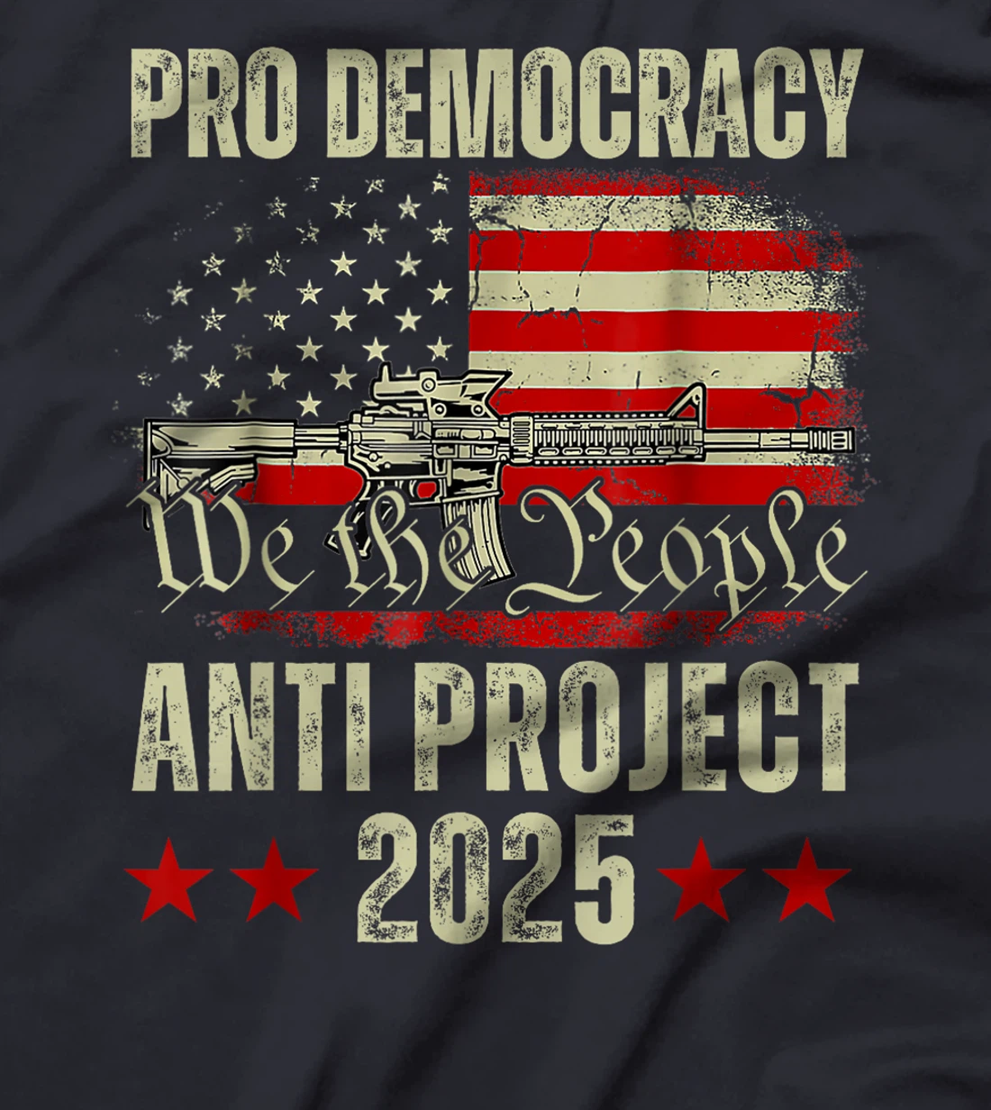 Pro Democracy Anti Project 2025 Stop Project 2025 Anti Trump T-Shirt