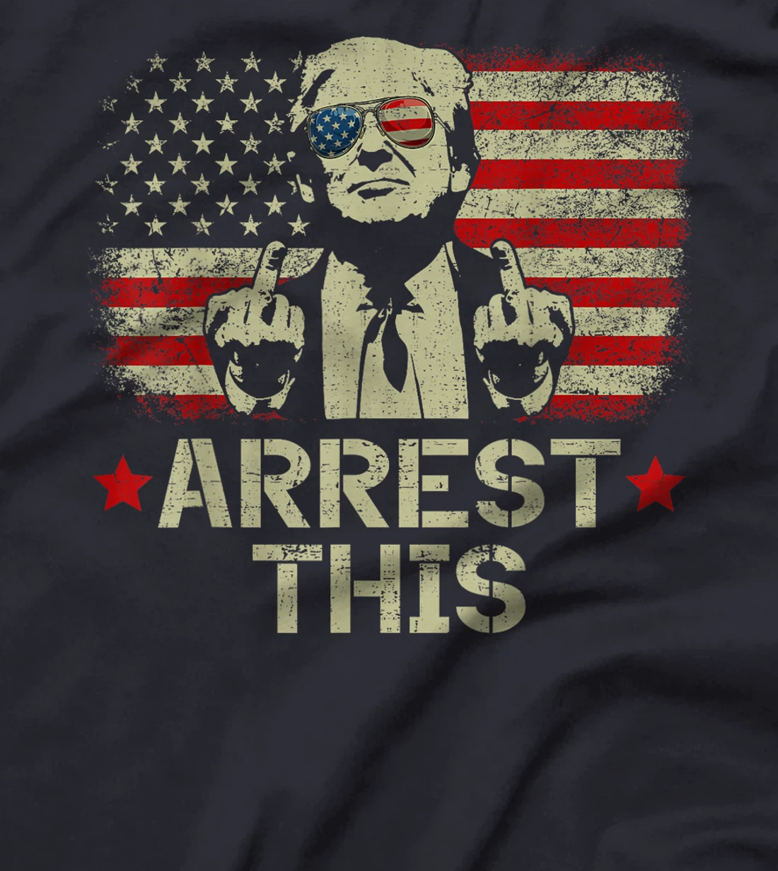 Funny Trump Arrest This Donald Trump Middle Finger President T-Shirt
