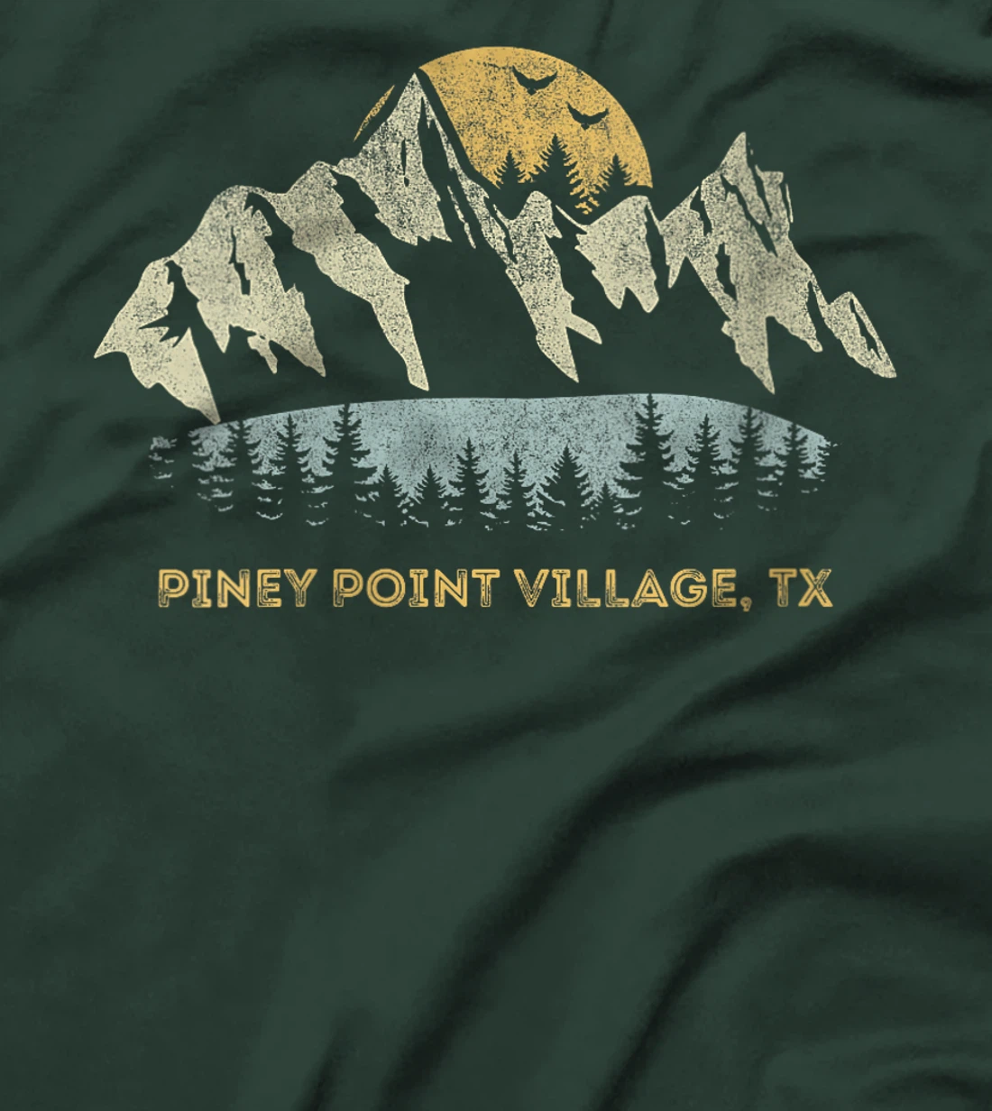 Womens Piney Point Village Texas Mountain Sunset Sunrise TX T-Shirt