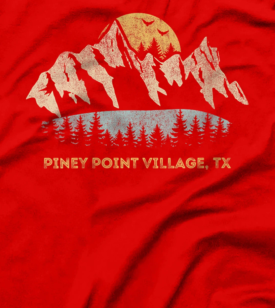 Womens Piney Point Village Texas Mountain Sunset Sunrise TX T-Shirt