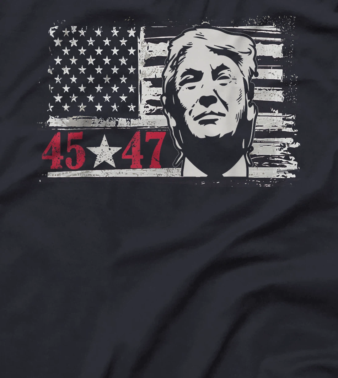Trump 45 47 2024 president Donald Trump American flag T-Shirt