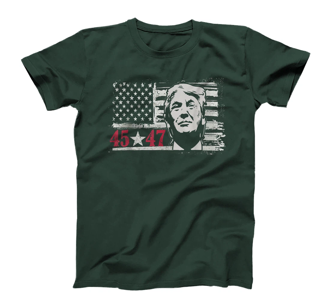Trump 45 47 2024 president Donald Trump American flag T-Shirt